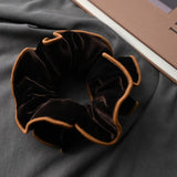 DAIIIBABYYY  -  Fashion Winter Headwear Black Velet curled edge Scrunchies for Hair Lady Elegant Hair Ties Elastic Hair  Bands Hair Accessories