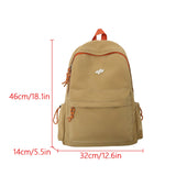 Daiiibabyyy  High School Student Backpack, Simple Solid Color, Middle School Student Backpack, Large Capacity, Lightweight Backpack