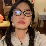 DAIIIBABYYY  -  Y2K Retro Oval Frame Glasses Women Leopard Ins Sweet Cool Eyewear Trend Brand Reading Computer Anti Blue Light Eyeglasses