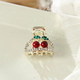 DAIIIBABYYY  -  New Cute Delicate Diamond Cherry Small Hair Claw Hair Clip Women's Rhinestone Hairpin Headwear Hair Accessories