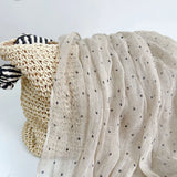 Daiiibabyyy  Pure Linen Soft Scarves Women Polka Dot Retro Design Scarf Summer Travelling Long Scarves Breathable Thin Shawl 65x180cm