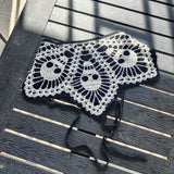 Daiiibabyyy  New Spring Summer Travel Headgear Handmade Knitted Headband Women Japan Korea Sweet Strap Headscarf Photo Triangle Towel