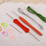 Daiiibabyyy  Crochet Flower Kit for Beginners With Video Tutorial Cotton Knitting Yarn Thread Needles Hooks DIY Tools Set Accessories