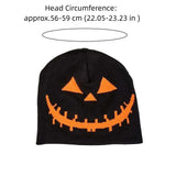 Daiiibabyyy  Knitted Fabric Pumpkin Beanie Hat Pumpkin Orange Soft Texture Halloween Knitted Cap Lightweight Cuffed Brim Hip Hop Skullcap