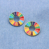 Daiiibabyyy 1PC Alloy 6g The Sustainable Development Goals Brooch United Nations SDGs Rainbow Pin Badge Fashion Jewelry For Women Men
