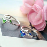 Daiiibabyyy  Green Enamel Leaf Ring Adjustable Oil Drop Open Ring Women's Ring for Ladies Personality Daily Holiday Party Jewelry Accessories