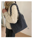 Daiiibabyyy  Korean Women Fashion Grunge Fur Bag Vintage All Match Streetwear Ins Handbags Casual Y2k Aesthetic Trendy Shoulder Underarm Bags