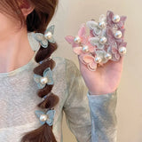 DAIIIBABYYY  -  Elastic Telephone Wire Hair Ties Women Girls Butterfly Hair Bands Spiral Coil Rubber Band Ponytails Head Ropes Hair Accessories