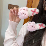 Daiiibabyyy  1pc Autumn new coffee colored glasses, teddy bear, clip, cute bangs, hair accessories clip