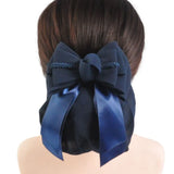 Daiiibabyyy  Professional Ribbon Ruffled Edges Hair Net Sweet Flower Bow Snood Headwear Ponytail Clip Hairgrips Cover Net Waiter
