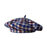 Daiiibabyyy  Autumn Winter British Color Plaid Flying Saucer Hat for Women Autumn Style Versatile Retro Checked Beret Fashion Painter Cap