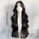 Daiiibabyyy  30inches Synthetic Women Wigs Loose Wave Hair Wigs with Middle-Part Bangs High-layered Wig Hairpiece for Women Daily Party Use