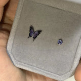 Daiiibabyyy  Asymmetric Dreamy Purple Blue Butterfly Stud Earrings Gothic Dark Insect Earrings Women Fashion Jewelry