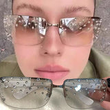 Daiiibabyyy  Fashion Ghotic Unisex Sunglasses Women Y2K Cycling Sports Punk Goggle Shiny Diamond Luxury Sun Glasses for Female Men Eyewear