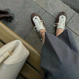 Daiiibabyyy  Sneakers Casual Sports Shoes for Women Lightweight Leather Breathable Shoes Women Flat White Tennis Shoes
