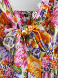 DAIIIBABYYY  -  Floral Printed Strappy Mini Dress Bow Tie Pink Ruffles Sexy Summer Sundress Chic Backless Party Dresses Ladies Vestido