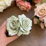 Daiiibabyyy 3D Double-sided Flowers Hair Claw Clip Vacation Beach Women Ponytail Hairpin Bride Wedding Party Headwear Decor Hair Accessories