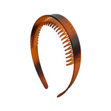 Daiiibabyyy  Leopard Print Wide Tooth Hair Headband Teeth for Women Non Slip Resin Hair Hoop Styling Hair Accessories for Thick Thin Hair