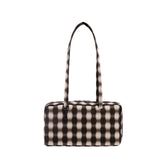 Daiiibabyyy  New Style Checkered Shoulder Bags Fashion Solid Color Simple Large Capacity Nylon Tote Canvas Travel Bag Unisex Storage Bag