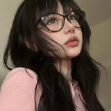 DAIIIBABYYY  -  Y2K Cat Eye Triangle Frame Anti-Blue Light Glasses Classic Men Women Reading Eyewear Retro Triangle Frame Transparent Eyeglasses