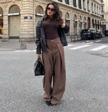 Daiiibabyyy  Tidalyf Pants Women's Spring New Fashion High Waist Pants Chic Youth Office Pants Street Elegant Holiday Spring Pantss