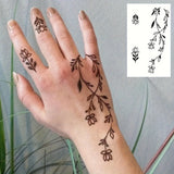 Daiiibabyyy  1 Sheet Herbal Finger Tattoo Sticker Waterproof and Long-lasting Temporary Tattoo