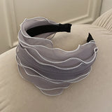 Daiiibabyyy  Spring and Summer Mesh Pleated Wide-brimmed Headband Women  New Hairpin Headband Daily Clothing Fashion Matching Head Band