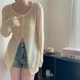 DAIIIBABYYY  -  Temperament Versatile Sunscreen Sweater Women's Niche Long-sleeved Thin Summer Top