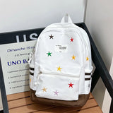 Daiiibabyyy  Star Embroidery Schoolmochila Lightweighte Casual Bag Student Backpack Cute Ins Sac Femme Large Capacity Bags for Woman