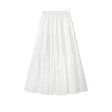 DAIIIBABYYY  -  Ins Women's Half Skirts Summer Blue Korean Fashion Casual Loose Pleated Hotsweet A-line Long Skirt Simple Preppy Female Clothes