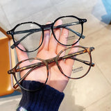 Daiiibabyyy  Blue Light Blocking Eyeglasses Frame Fashion Style Round Shape Glass Frames for Men Women TR90 Material Female Glass