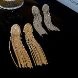 Daiiibabyyy New S925 Version Tassel Stud Earrings Shiny Zircon Snake bone Chain Earring For Women Wedding Party Gift Fine Jewelry Wholesal