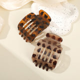 Daiiibabyyy  Fashionable Leopard Print Hair Crab Clip Women Duckbill Hair Clip Curved Solid Hair Clip Hair Accessories Headdress