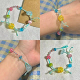 DAIIIBABYYY  -  Cute Cartoon Colored Rope Bracelet Women's Vintage Beaded Ceramic Girlfriends Bracelet 2025 New Hot ﻿