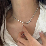 Daiiibabyyy  Silver Color Cyberpunk Choker for Women Necklace Bilayer Collar Hip Hop Leather Neckband Trend Spicy Party Jewelry Birthday Gift