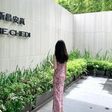 DAIIIBABYYY  -  Printing Women's Summer Square Collar New Patchwork Fashion Elegant Zipper Folds Slim Fit Sleeveless Camisole Dress