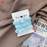 DAIIIBABYYY  -  3PCs/set Silk Satin Elastic Hair Band Small Scrunchies Set Ladies Rubber Bands Ponytail Holders for Women Girls Hair accessories