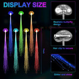 Daiiibabyyy 5/30PCs Colorful Luminous Braids Butterfly Glitter Fiber Optic Hair LED Silk Braids Bar Prom Aid Supplies Hairband Hair Decor