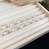 Daiiibabyyy  7 Pcs European and American Simple Circle Rings Set Fashion Design Sense Ring Lovers Gold and Silver Hand Jewelry