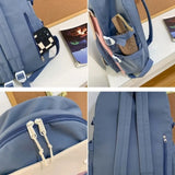 Daiiibabyyy  Fashion Nylon Backpack Large Capacity Korean Color School Bag Multifunction Breathable Book Bag Teenage