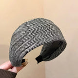 Daiiibabyyy  Vintage Striped Headband Women Wide-Brimmed Multi-Functional Hair Hoop with Teeth Versatile Fashion Hair Accessories for Party