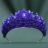 Daiiibabyyy  Baroque Handmade Pink Crystal Bead Rhinestone Tiaras Headdress Pageant Miss Party Wedding Crowns Jewelry Hair Accessories