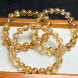 DAIIIBABYYY  -  7/8MM Natural Citrine Bracelet Crystal Stone Beads Strand Bracelet Holiday Christmas Present 1PCS