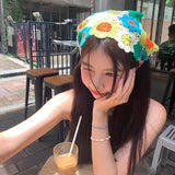 Daiiibabyyy  Women's Triangular Headscarf French Country-style Lace Summer Silk Scarf Sweet Girls Funny Fashion Pink Color Simple Hair Band