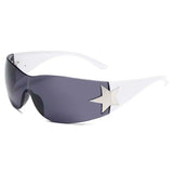 Daiiibabyyy  Cyberpunk All Inclusive Star Sunglasses Female Pilot Transparent Y2K Millennium Sunglasses Sports Cycling