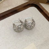 Daiiibabyyy  Rhinestone U-shaped Wheat-ear Geometric Ear Buckle Temperament All-matching Hoop Earrings Commuter Charms Jewelry