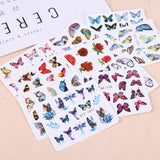 Daiiibabyyy 30pcs Colorful Butterfly Nail Stickers Slider Water Transfer Decals Flower Design Nails Art Tips Decorations Manicure Wraps