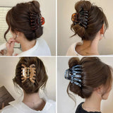 Daiiibabyyy  2Pcs Tortoise Shell Large Plastic Hair Claw Clips, Non-slip Strong Hold Hair Clamps, Retro Hair Accessories for Thick Hair