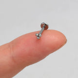 DAIIIBABYYY  -  1Piece Flower Moon Snake CZ Nose Hoop Butterfly Leaf Daith Conch Helix Stud Earrings Internal Thread Piercing Surgical Steel 16G