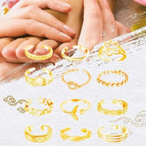 DAIIIBABYYY  -  12pcs/set Decorative Korean Style Alloy Toe Ring Set Women Toe Ring Open Ring Beach Foot Accessories Foot Ring Fashion Jewelry